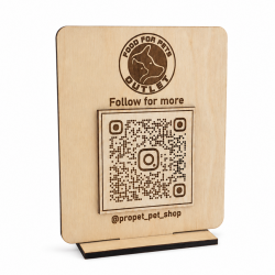 Επιτραπέζιο Stand με QR Code | Μονής Όψης | 18 x 15cm